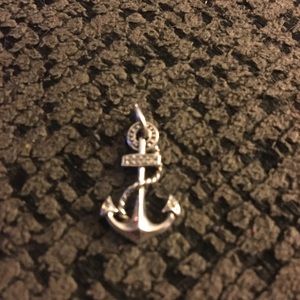 Sterling charm with diamond chips